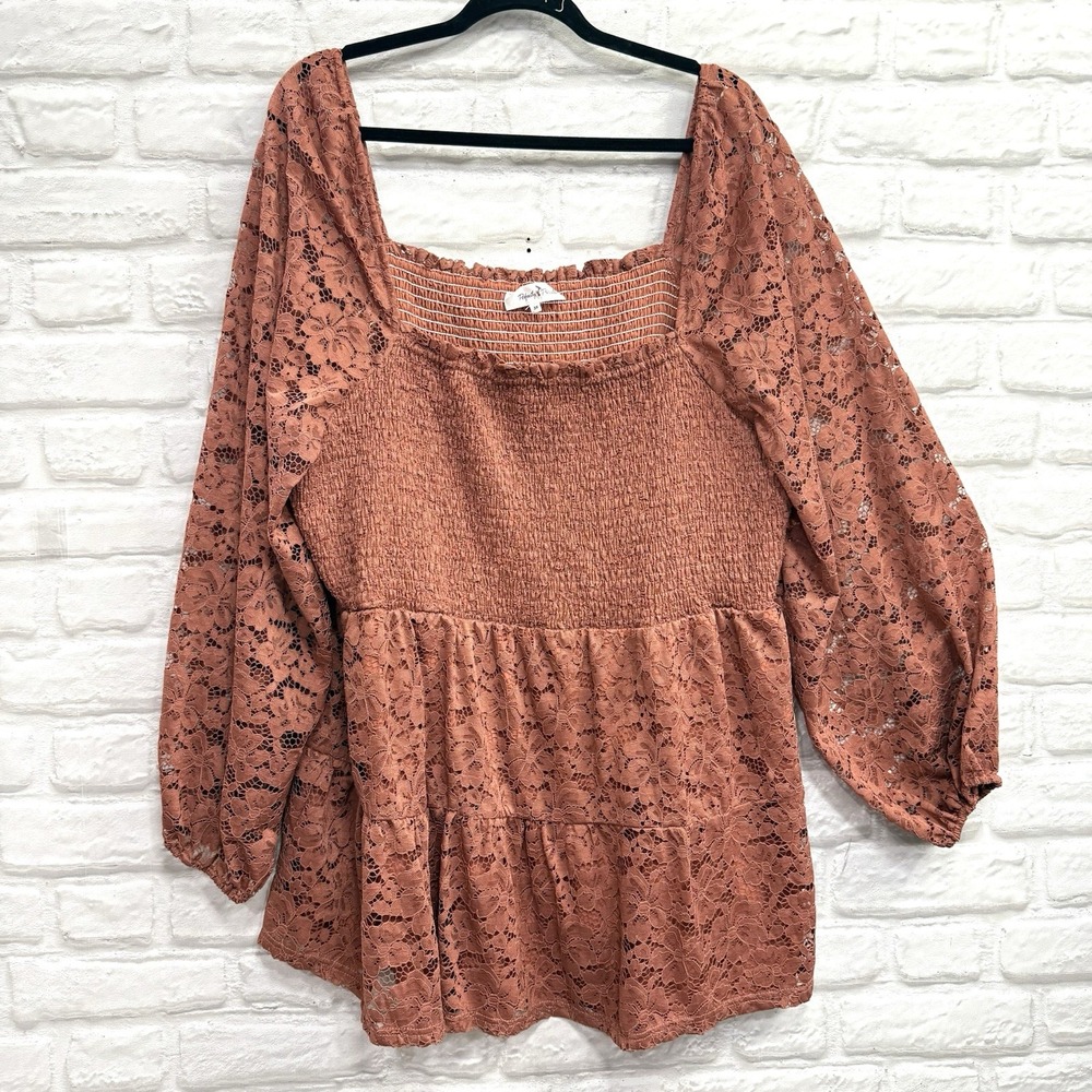 Women's Lace Festival Dress 3X Cinnamon Whimsygoth Fairy Boho Rouged Shirt dress